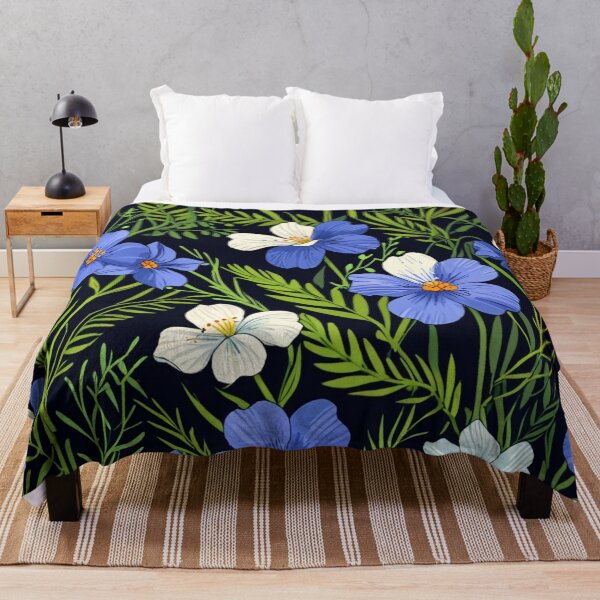 Item preview, Blue and white flax flower. designed and sold by PatDoArt.
