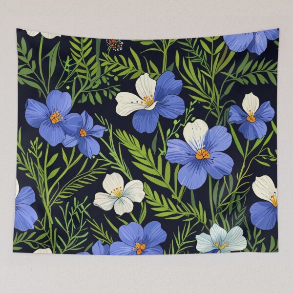 Item preview, Blue and white flax flower. designed and sold by PatDoArt.