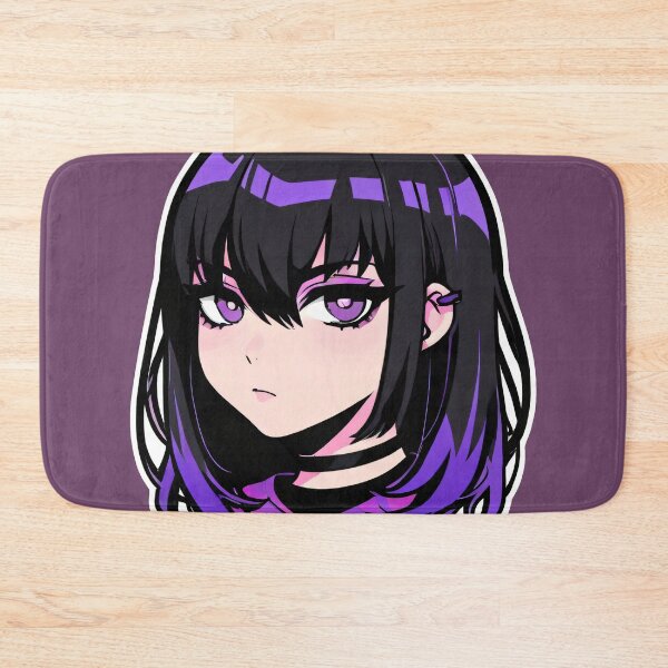 Aperçu de l'œuvre Portrait de fille emo aux cheveux violets et noirs créée et vendue par MadnessEnvelope.