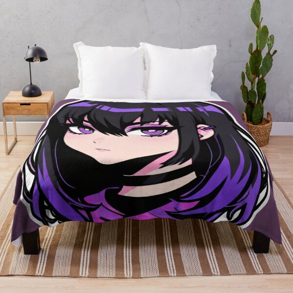 Item preview, Emo Girl Portrait Purple and Black Hair designed and sold by MadnessEnvelope.