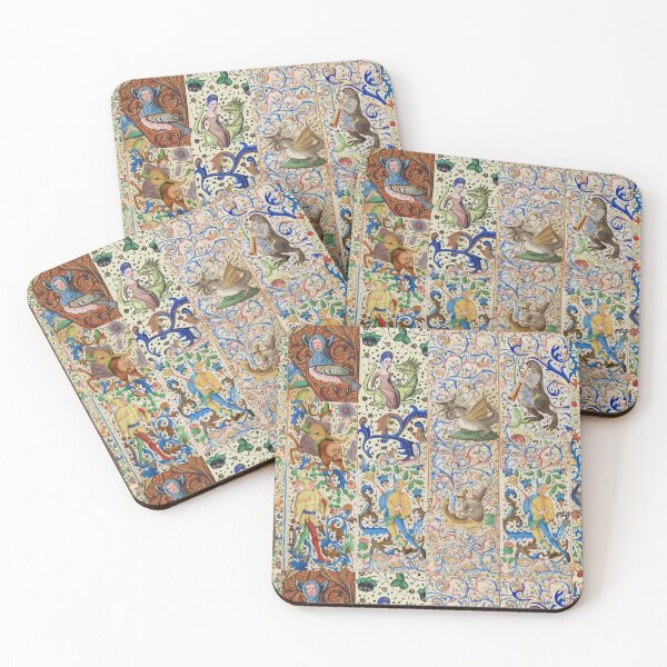 Item preview, WEIRD MEDIEVAL BESTIARY PLAYING MUSICAL INSTRUMENTS AMONG FLOWERS AND JESTERS designed and sold by BulganLumini.