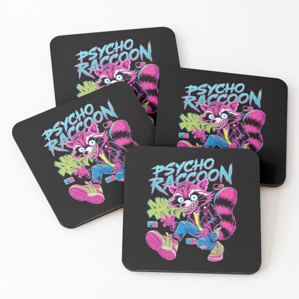 Item preview, Psycho Pink Raccoon - Retro 90s Bootleg Madness designed and sold by OwlWorks.