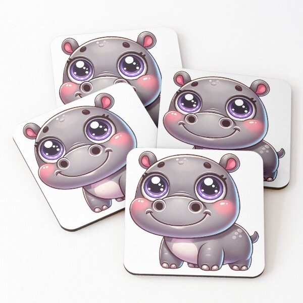 Item preview, Adorable Smiling Hippo with Big Eyes designed and sold by Chokhdi289shop.