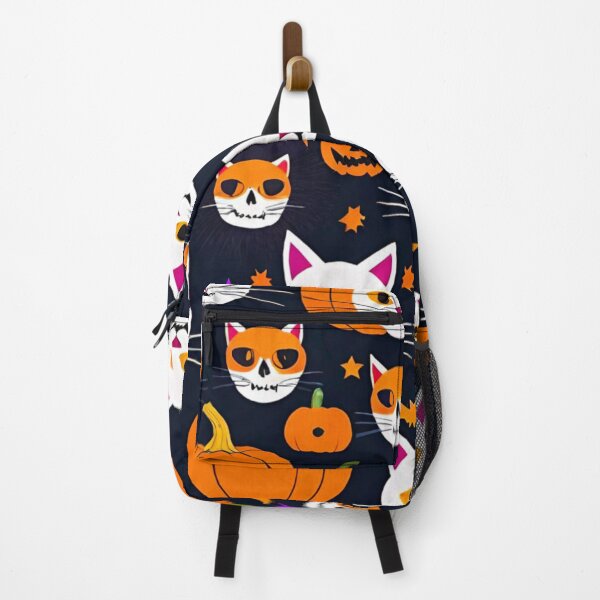 Item preview, Spooky Cat, Pumpkin, Bat Halloween Art designed and sold by GrizzlyCollective.