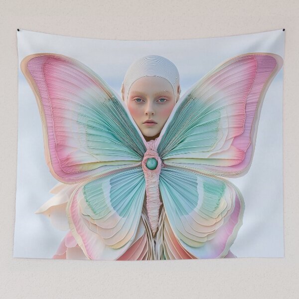 Item preview, "Full-Length Butterfly-Themed Couture Dress Portrait" designed and sold by MacroArtHub.