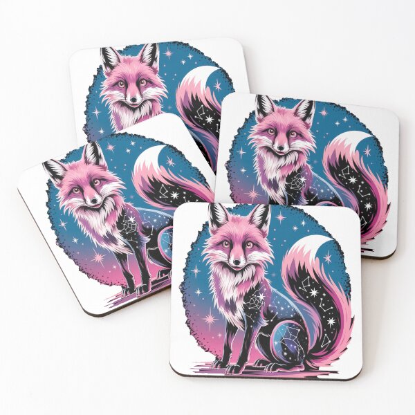 Item preview, Pink and Blue Cosmic Fox designed and sold by BirdsnStuff.