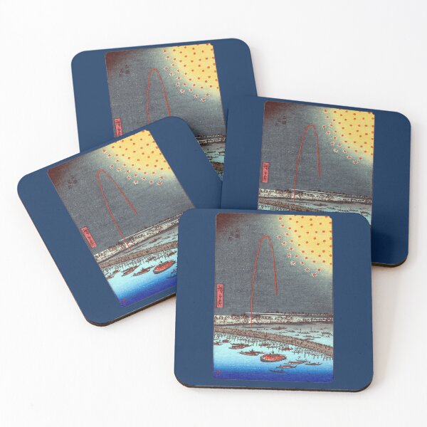Item preview, 1858 Fireworks at Ryogoku Bridge by Hiroshige designed and sold by historicimage.