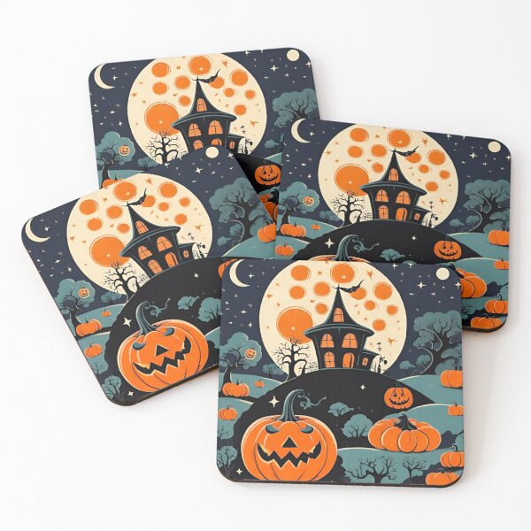 Item preview, Eerie Pumpkin Scene on Halloween Night designed and sold by GrizzlyCollective.