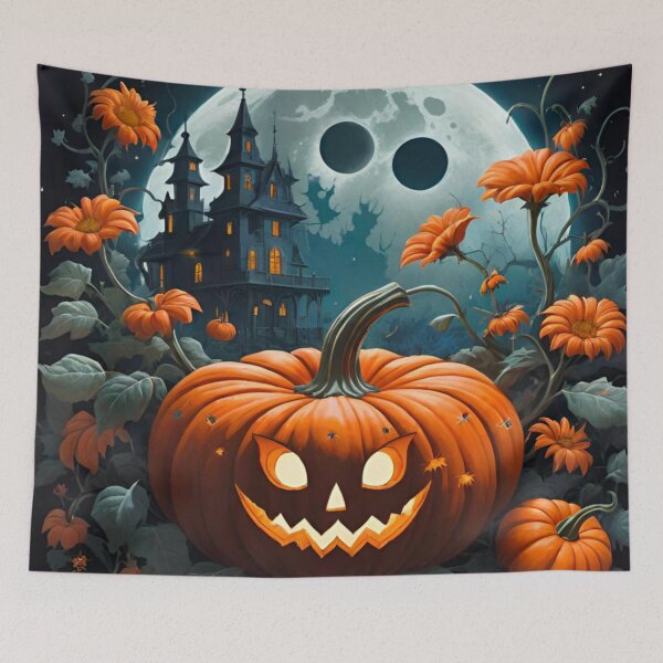Item preview, Spooky Halloween Night with Eerie Pumpkins designed and sold by GrizzlyCollective.