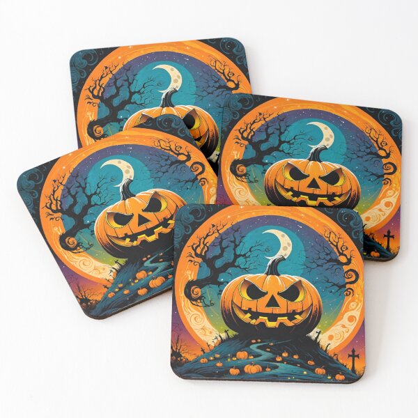 Item preview, Spooky Pumpkin Scene Under the Halloween Moon designed and sold by GrizzlyCollective.