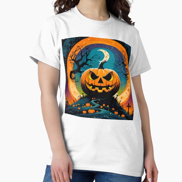 Item preview, Spooky Pumpkin Scene Under the Halloween Moon designed and sold by GrizzlyCompany.