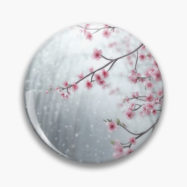 Item preview, Japanese Cherry Blossoms in the Snow - Poetic Illustration of Nature designed and sold by pixal-shop.