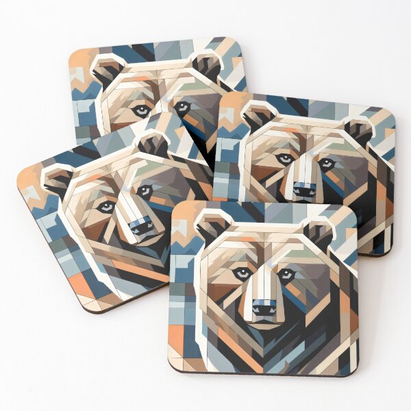 Item preview, Cubist Bear Hunting designed and sold by GoldenPattern.