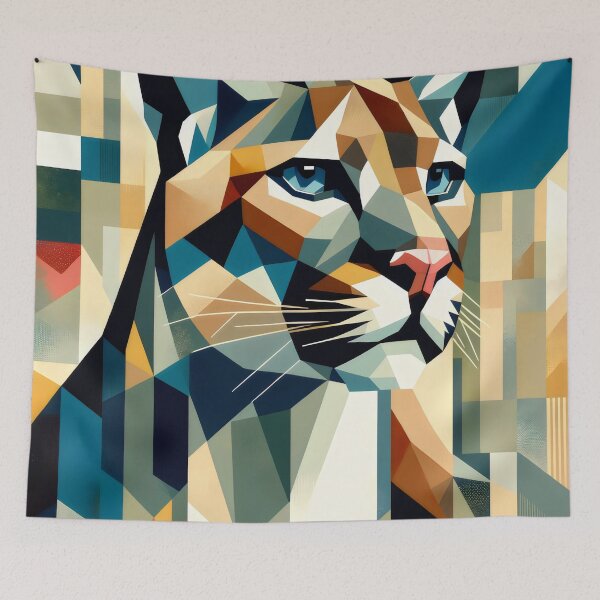 Item preview, Cubist Mountain Lion designed and sold by GoldenPattern.