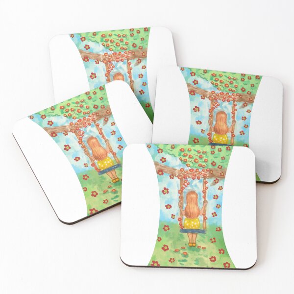 Item preview, Backwards girl on a swing swang watercolor designed and sold by altairaleon.