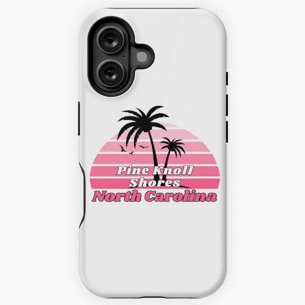 Item preview, Retro Pine Knoll Shores Beach North Carolina Palm Tree at Sunset designed and sold by karmdaf.