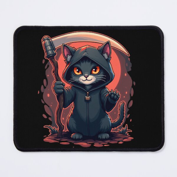 Item preview, Adorable Kitten Grim Reaper - Cute and Spooky Design designed and sold by FunnyFarmDesign.