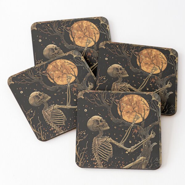 Item preview, Halloween skeleton tarot card Autumn pumpkins- eerie autumn October  designed and sold by cocomelon168.