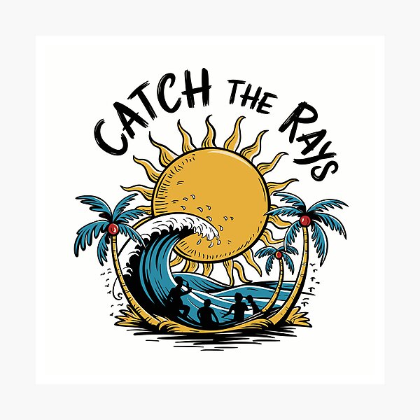 Item preview, Catch the rays T-Shirt – Vintage Sunset Beach Tee for Sun Lovers designed and sold by idil20.