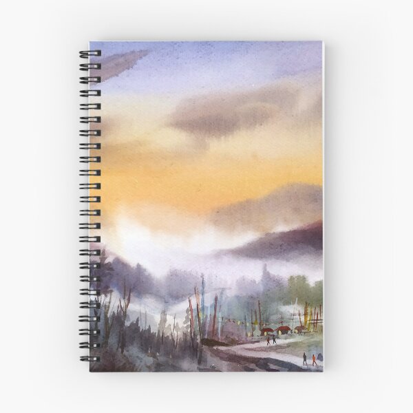 Item preview, Sunset Himalaya Mountain watercolor painting designed and sold by SamirArt.