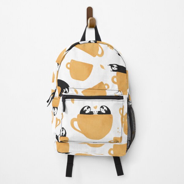 Item preview, Funny autumn pattern - coffee cups and sloths designed and sold by Aleksse.