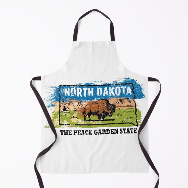 Item preview, Distressed Vintage Style North Dakota Peace Garden State Bison T-shirt, American Style Tee Featuring the Badlands, Plains, Tee-pee and Bison designed and sold by ReFreshU Shop Designs.