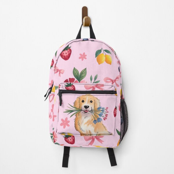 Artikelvorschau, ein süßer Golden Retriever, Bänder, Früchte und Blumen entworfen und verkauft von OneLastWish.