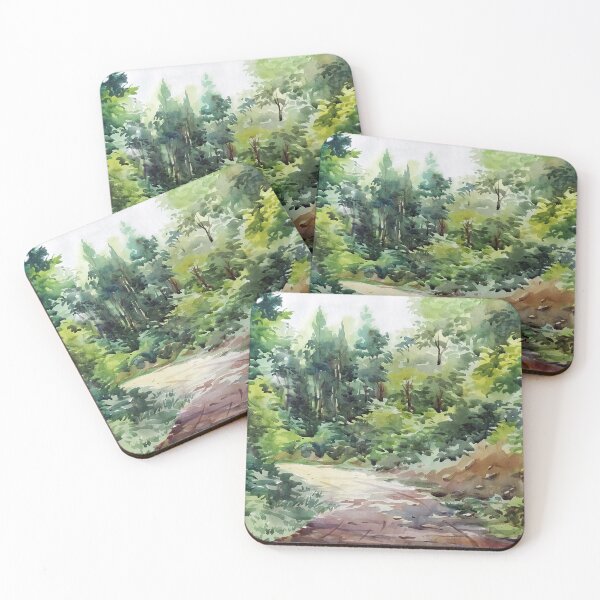 Item preview, Lonely Forest road - watercolor on paper painting  designed and sold by SamirArt.
