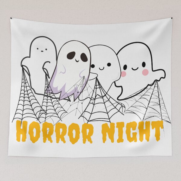 Item preview, Cute ghosts in horror night designed and sold by catcraftss.