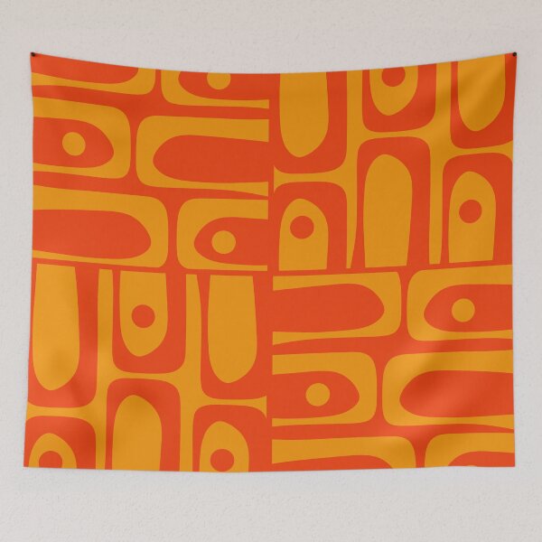 Item preview, Mid Century Modern Piquet Abstract Orange Yellow Retro Contemporary Pattern designed and sold by kierkegaard.