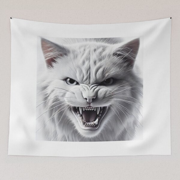 Item preview, Snarling White Cat designed and sold by Sunrise427.
