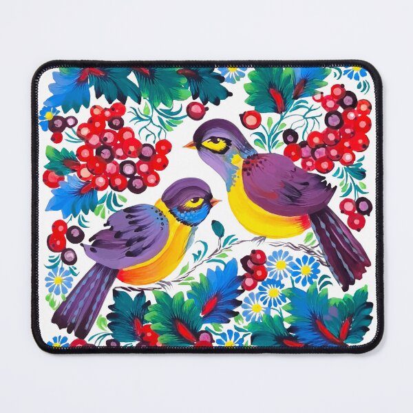 Item preview, 2 titmouses on a branch Petrykivka style designed and sold by ZamriiArt.