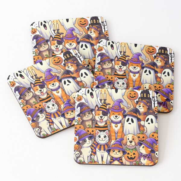 Item preview, Charming Halloween Pets in Costumes – Cute Dogs and Cats Art designed and sold by Plazacore.