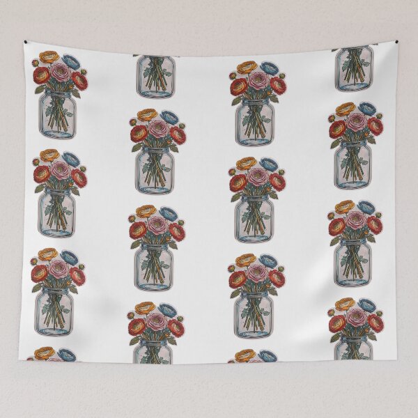 Item preview, Bouquet Of Peonies In A Mason Jar designed and sold by Spike The Punch Design Co..