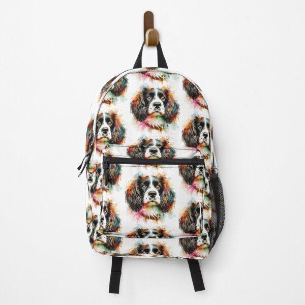 Item preview, Colorful Cute English Springer Spaniel Watercolor Portrait designed and sold by MaedK.
