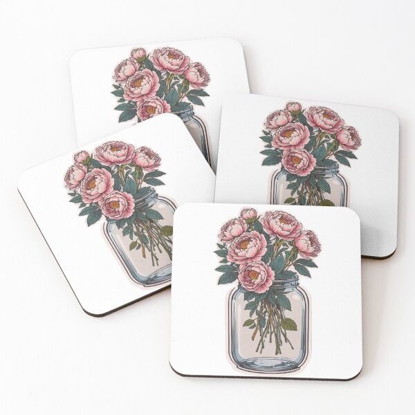 Item preview, Pink Peonies In A Mason Jar designed and sold by Spike The Punch Design Co..
