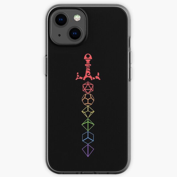 Rainbow Dice Sword Tabletop RPG Gaming iPhone Soft Case