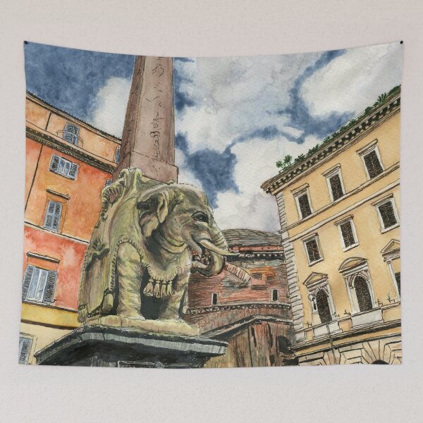Item preview, Bernini's Elephant Takes A Selfie in Rome designed and sold by LymphomaLass.