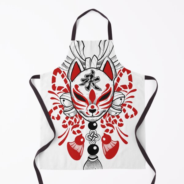 Item preview, Kitsune mask with Japanese decoration designed and sold by 7Delamancha.