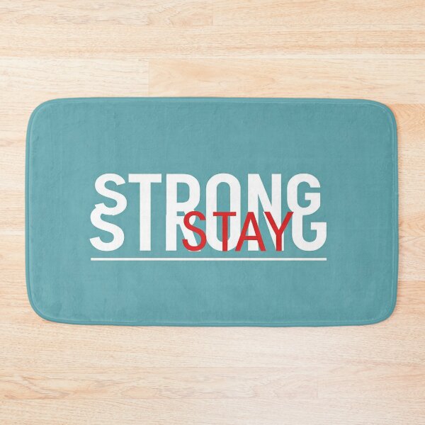 Item preview, "A graphic design with the word 'STRONG' repeated in bold, white letters, with a red 'STAY' overlapping." designed and sold by Omar-mo24.