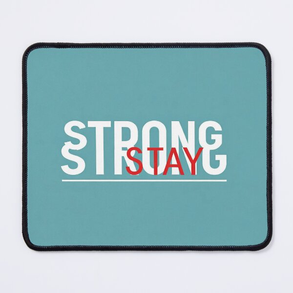Item preview, "A graphic design with the word 'STRONG' repeated in bold, white letters, with a red 'STAY' overlapping." designed and sold by Omar-mo24.