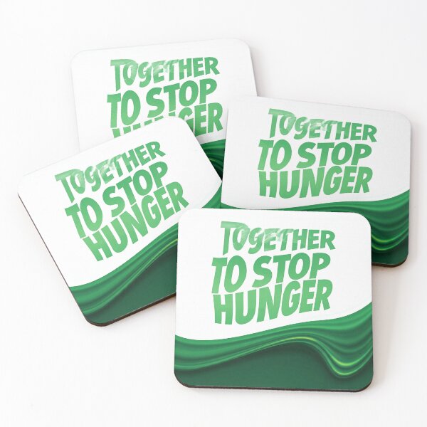 Item preview, the phrase 'TOGETHER TO STOP HUNGER' printed in green letters, with a green wave design below." designed and sold by Omar-mo24.