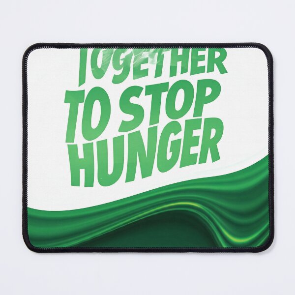 Item preview, the phrase 'TOGETHER TO STOP HUNGER' printed in green letters, with a green wave design below." designed and sold by Omar-mo24.