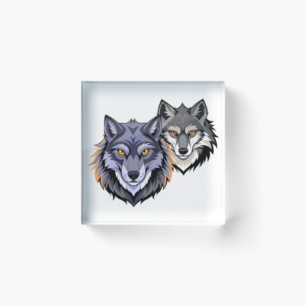 Item preview, Faces of 2 wild wolves designed and sold by flashcompact.