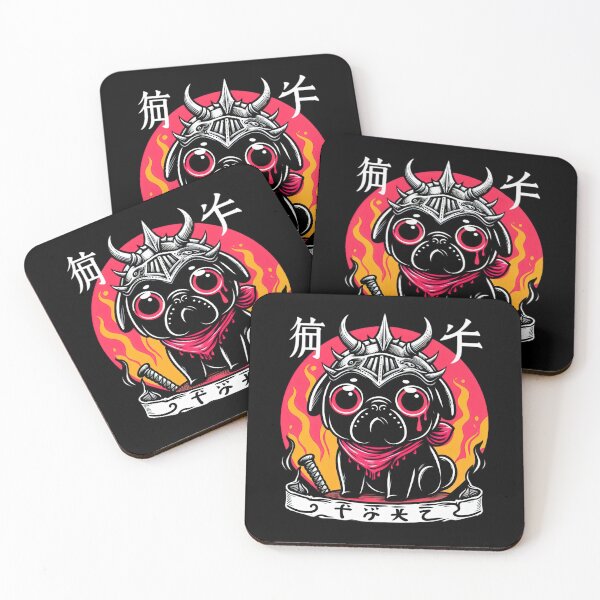 Item preview, Cute black pug warrior designed and sold by Emegan Print Art.