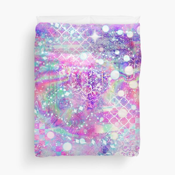 Pink Sparkly Holographic Duvet Cover