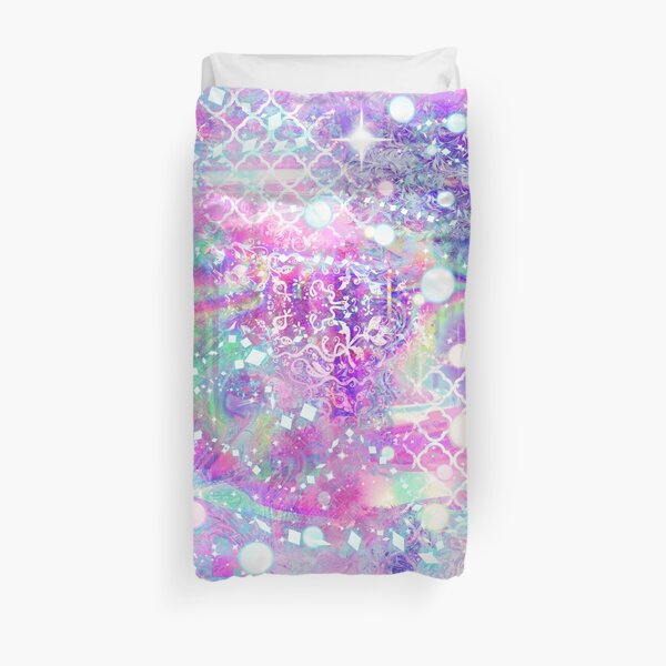 Pink Sparkly Holographic Duvet Cover