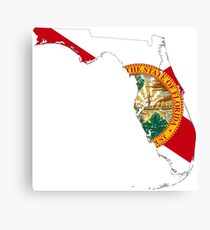 Flag Map of Florida Canvas Print
