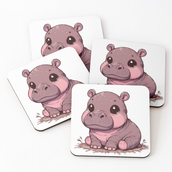 Aperçu de l'œuvre Un mignon bébé hippopotame assis créée et vendue par EmberlyDawn.