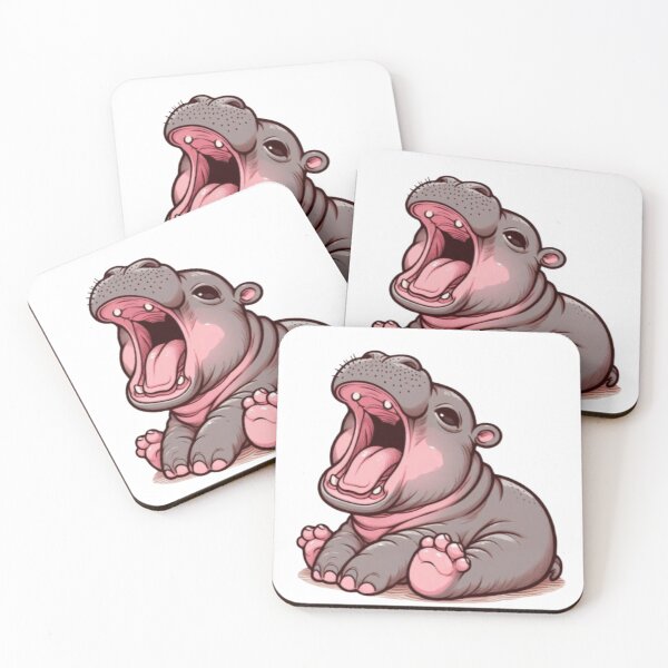 Aperçu de l'œuvre Bébé hippopotame bâille créée et vendue par EmberlyDawn.